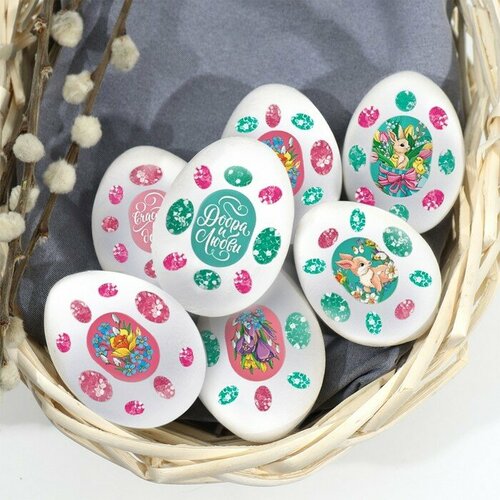 Пасхальные наклейки для яиц Кролики и цветы 73 х 13 см 221₽