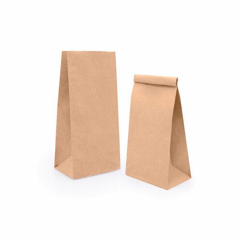 Пакет бумажный 120х80х250мм крафт 70г прямоугольное дно уп/50шт