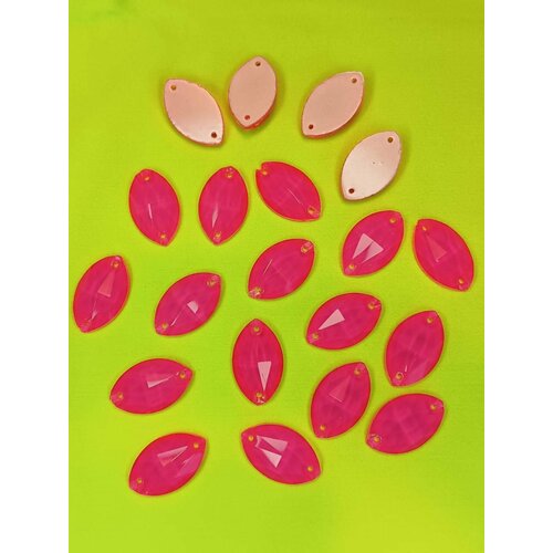 Стразы Неон розовые пришивные овал 22*13 мм 20 шт