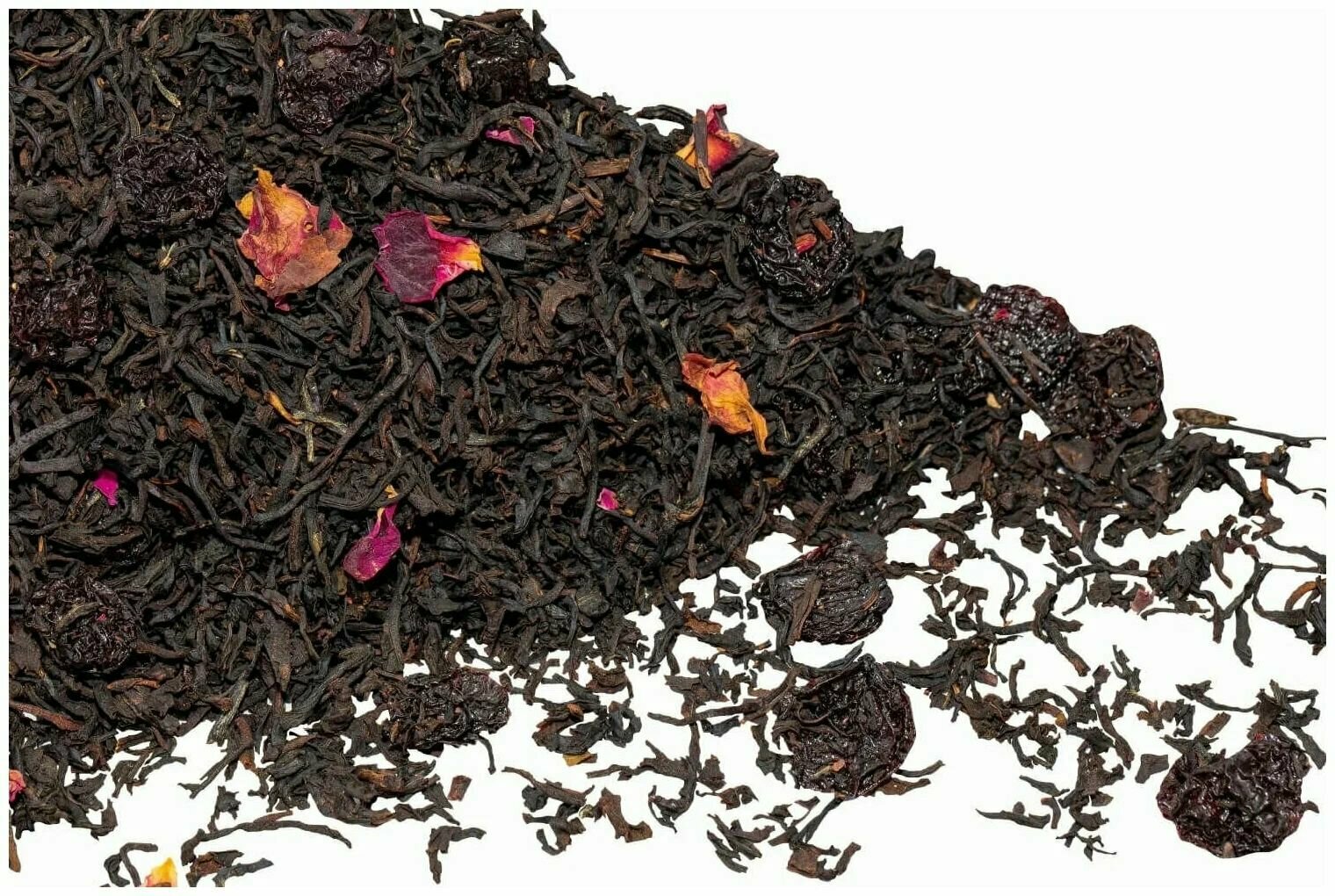 Черный чай Weiserhouse "Дикая вишня", 100 г черный цейлонский чай с добавлением ягод вишни и лепестков розы