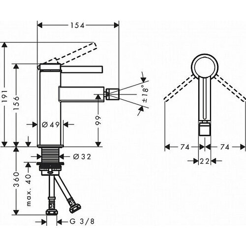 Смеситель для биде Hansgrohe Finoris 76200700