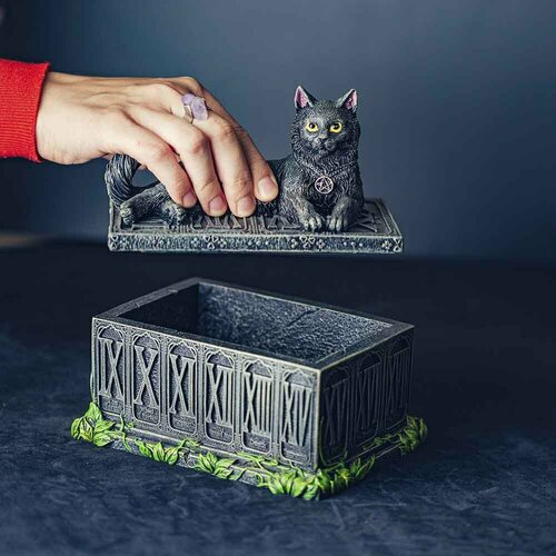Шкатулка универсальная Черный кот 17 см 11150₽