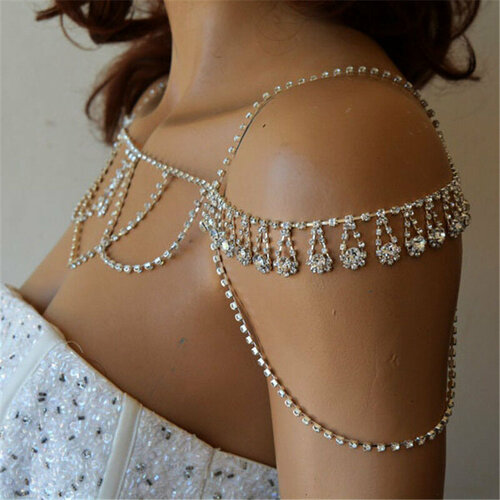 Цепь на тело WASABI jewell, длина 70 см, 1 шт., серебристый