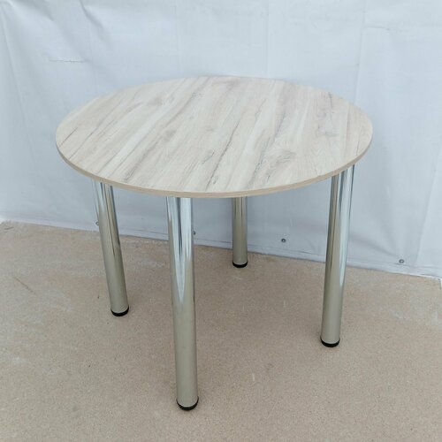 Стол Классика Дуб Юстус Д 85 см Для Столовой Кухни Дома Регулируемая Хром Нога