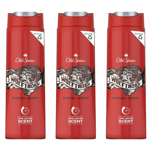 Old Spice Гель для душа, + шампунь Wolfthorn, 400 мл, 3 шт