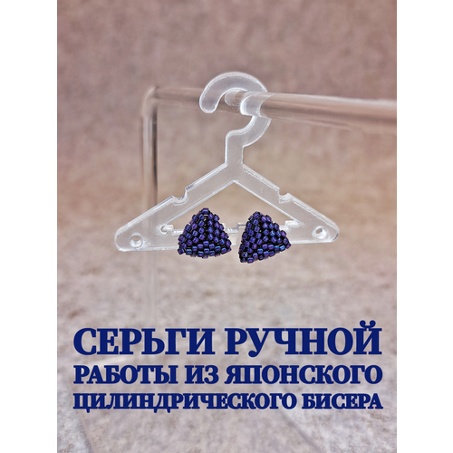 Серьги пусеты , размер/диаметр 10 мм, фиолетовый серьги пусеты otevgeni размер диаметр 28 мм фиолетовый лиловый