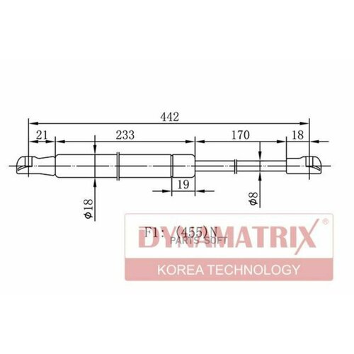 Амортизатор багажника Dynamatrix-Korea DGS015488 для Toyota Auris