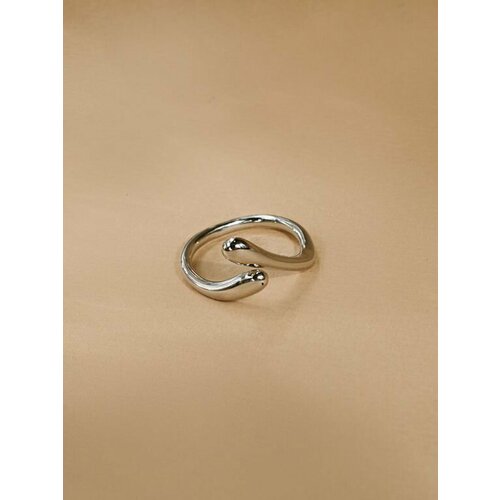 Кольцо переплетенное Кольцо на фалангу Змейка в серебряном цвете, безразмерное, серебряный