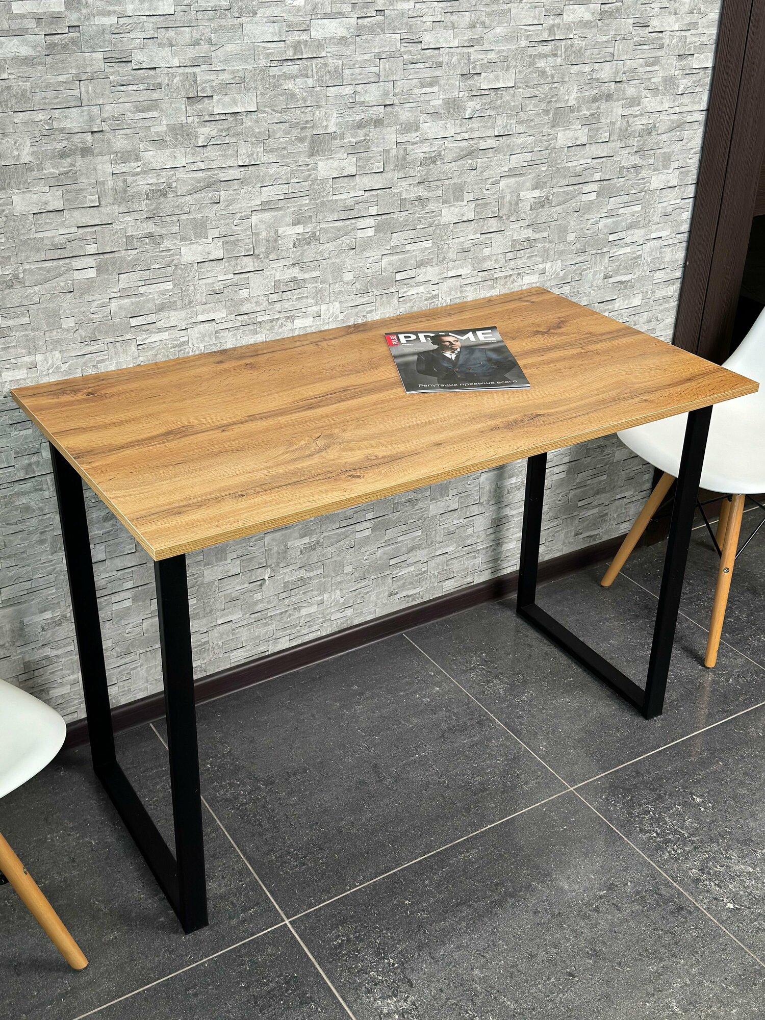 Стол письменный NEO loft, компьютерный, кухонный, обеденный, игровой, маникюрный, универсальный для кухни, гостиной, спальни, рабочий для школьника в стиле лофт 95х55х75 см, дуб вотан