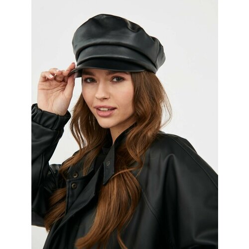 Картуз , размер 56-62, черный атласная эластичная цветная кепка для ночного сна невидимая плоская пуговица женская кепка для душа s шляпа шапка для ухода за волосами