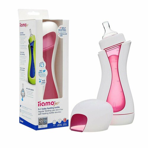 Самонагревающаяся бутылочка iiamo go PP 170-380 мл с нагревательной камерой из полипропилена / уцененный товар