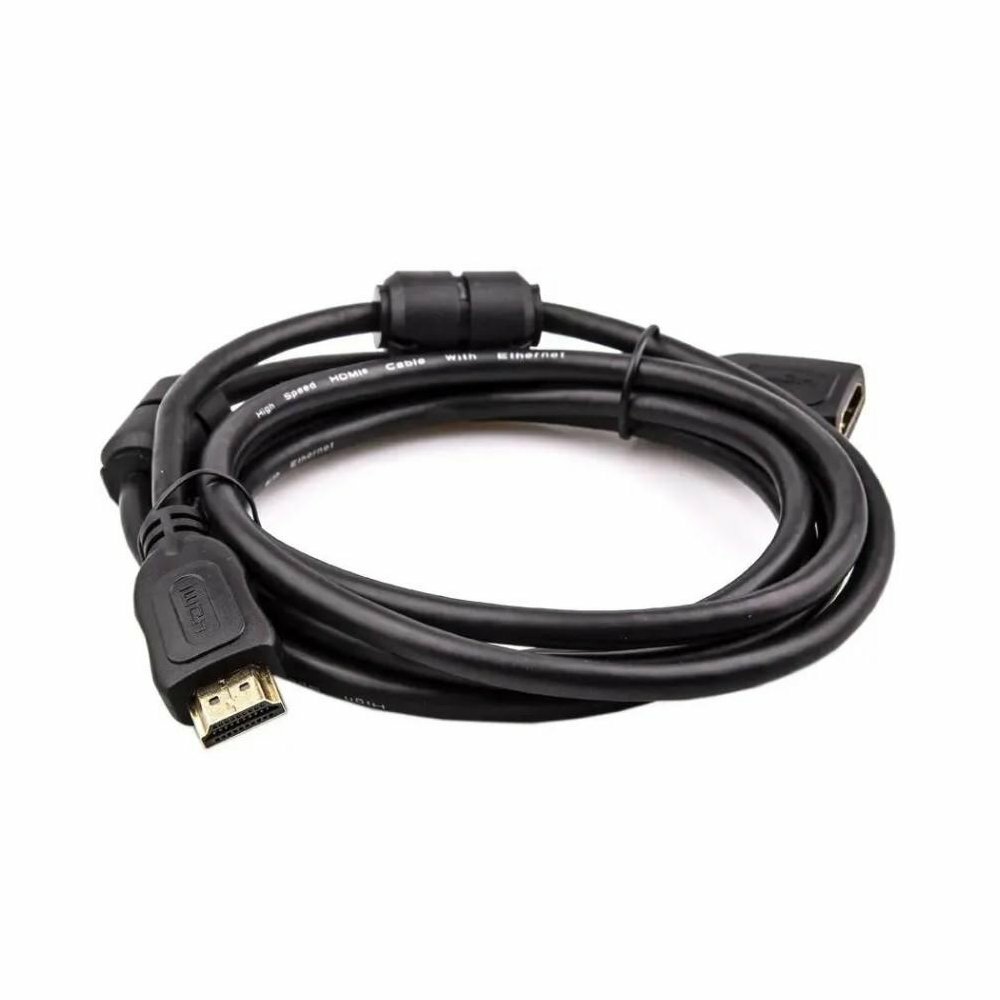 Кабель-удлинитель аудио-видео Telecom TCG200MF-2M, HDMI (m) - HDMI (f) , ver 2.0, 2м, GOLD ф/фильтр, черный Noname - фото №7