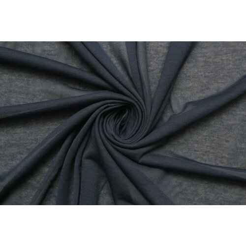 Ткань Трикотаж-креп стрейч вуаль серо-синий, тёмный, ш132см, 0,5 м
