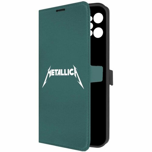 Чехол-книжка Krutoff Eco Book для Realme C31 Metallica (Металлика) (зелёный опал) чехол для смартфона krutoff eco book для realme c31 зеленый опал