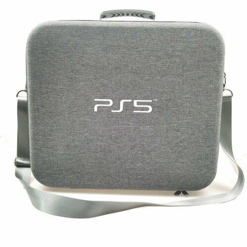 Сумка для перевозки и хранения игровой приставки Sony PlayStation 5 (PS5) и двух геймпадов, cерый серый