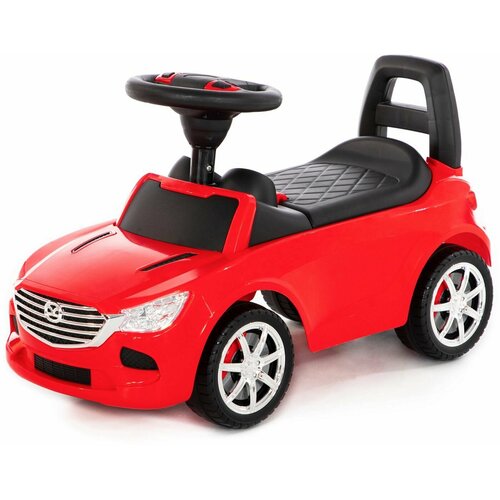 Каталка-автомобиль Полесье SuperCar №4 со звуковым сигналом, красная каталки полесье автомобиль supercar 4 со звуковым сигналом