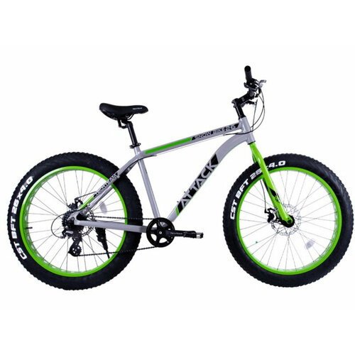 Горный велосипед Techteam TechTeam Attack 26 Fat, год 2024, цвет Зеленый, ростовка 19