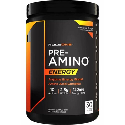 R1 Pre Amino 252 g Orange Pineapple r1 pre amino energy rule 1 252 258 гр арбуз