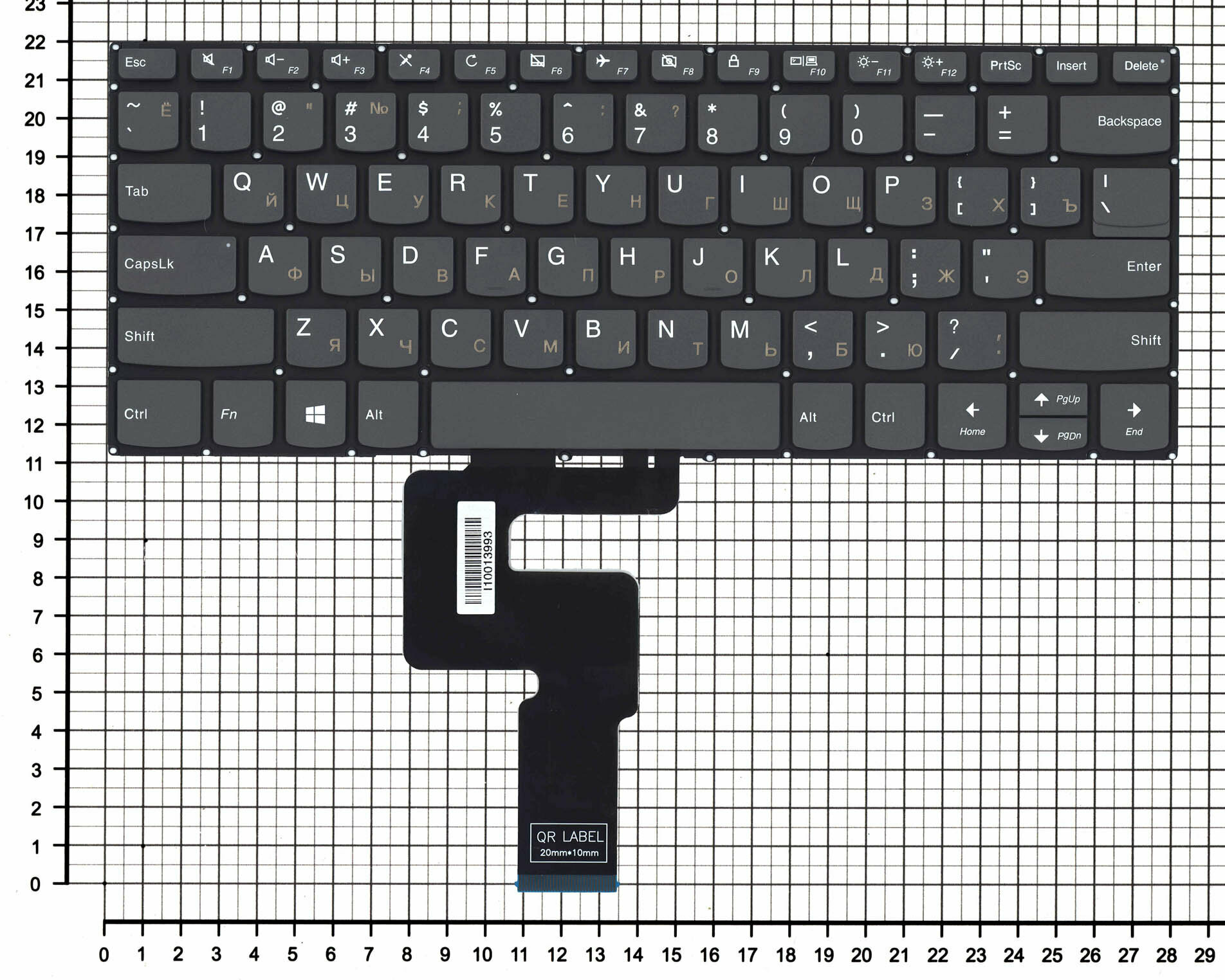 Клавиатура для ноутбука LENOVO 720-15IKB черная