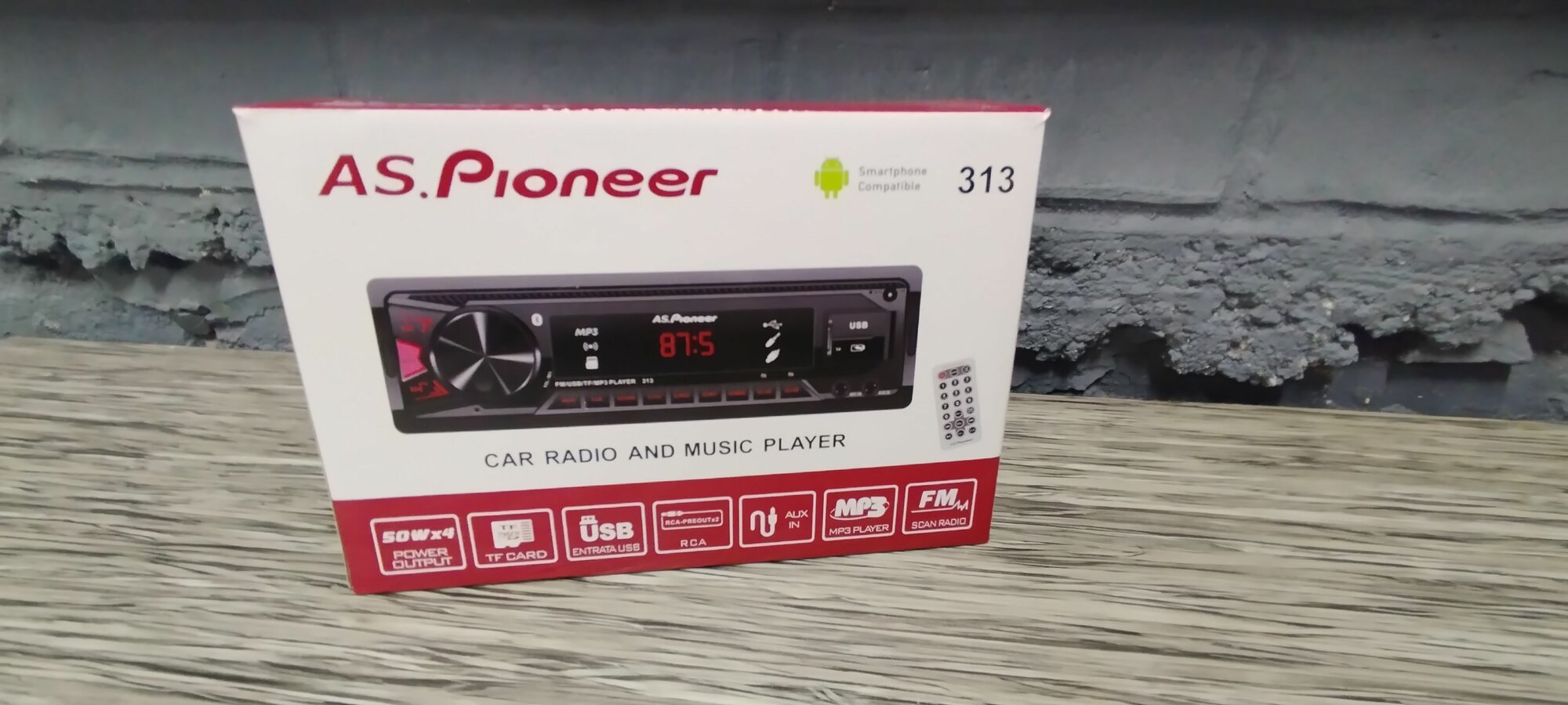 Автомагнитола AS. PIONEER 313, 1 Din с Bluetooth