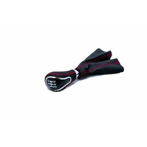 Ручка КПП 21704 стиль Веста тросовая Хром, Красная нить