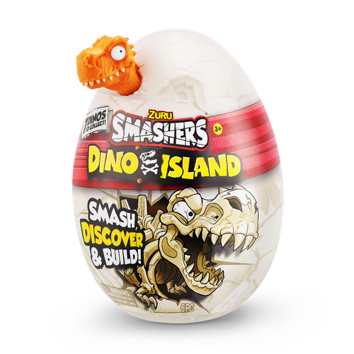 Игрушка ZURU Сюрприз в яйце остров динозавров Smashers Dino Island нано яйцо оранжевый 14 см / зуру