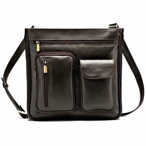 Сумка кросс-боди KoЖinka, фактура матовая, коричневый