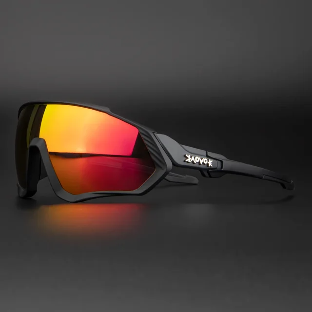 Очки спортивные Kapvoe - для лыжников и велосипедистов оранжево-черные