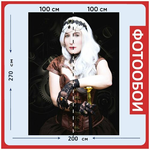 Фотообои Стимпанк леди викторианский 200x270 см флизелиновыена стену 2940₽