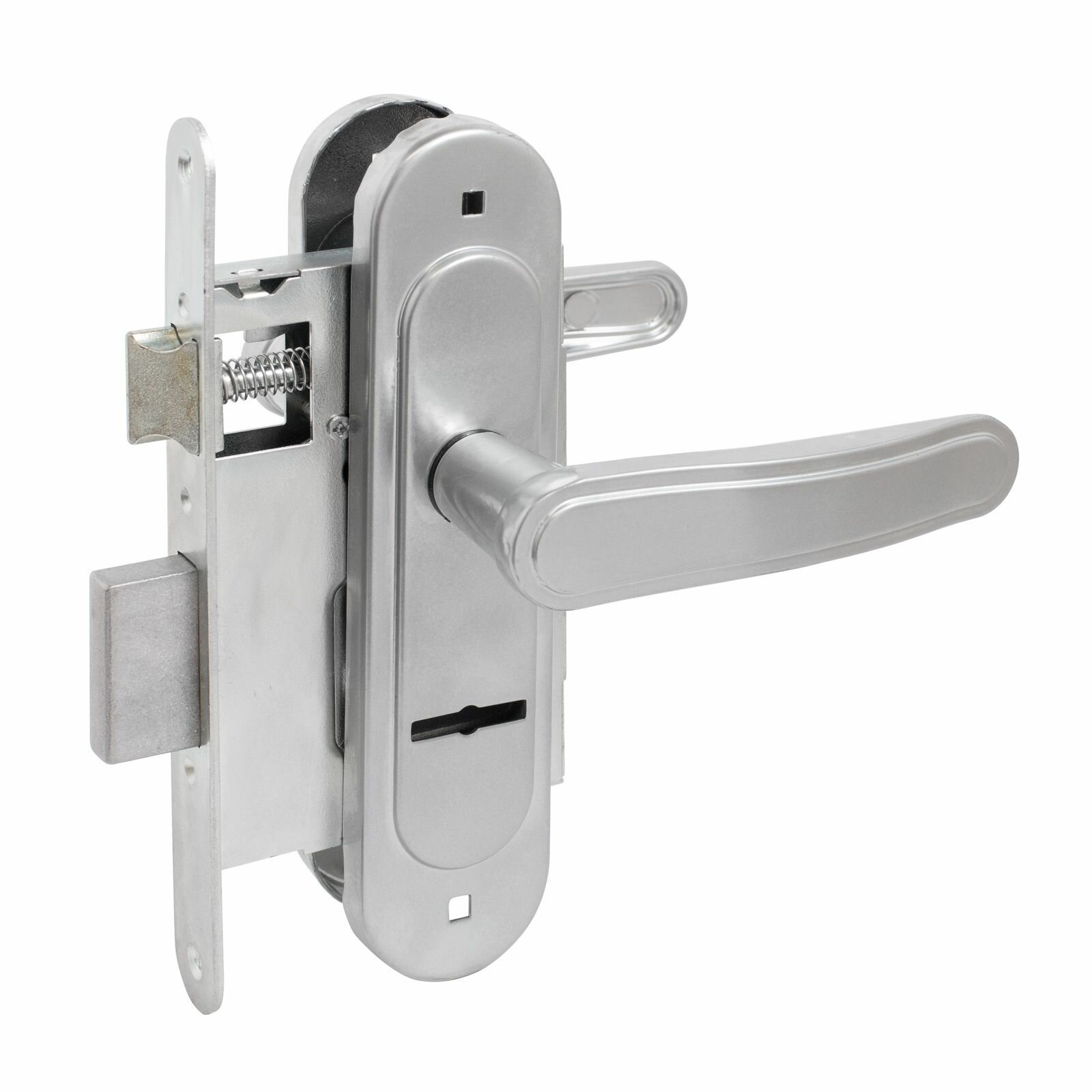 Замок врезной с ручками Птимаш ЗВ9-4.03 хром