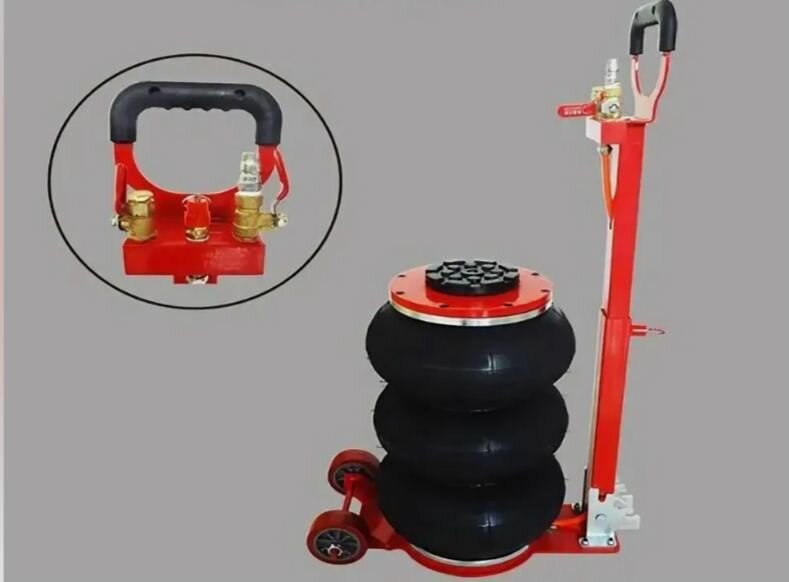 фото Домкрат Пневматический Подкатной Надувной телескоп Складная ручка3-3.5 т, 6-10bar