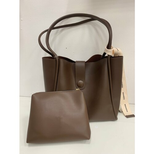 Сумка шоппер , фактура зернистая, коричневый