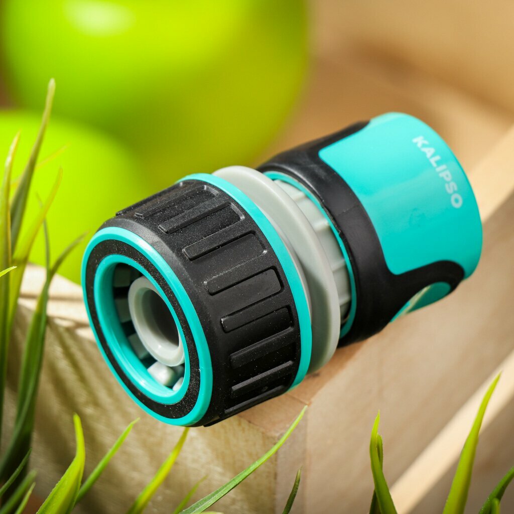 Kalipso Коннектор для шланга 3/4", быстросъемный, с автостопом, аквастопом из пластика