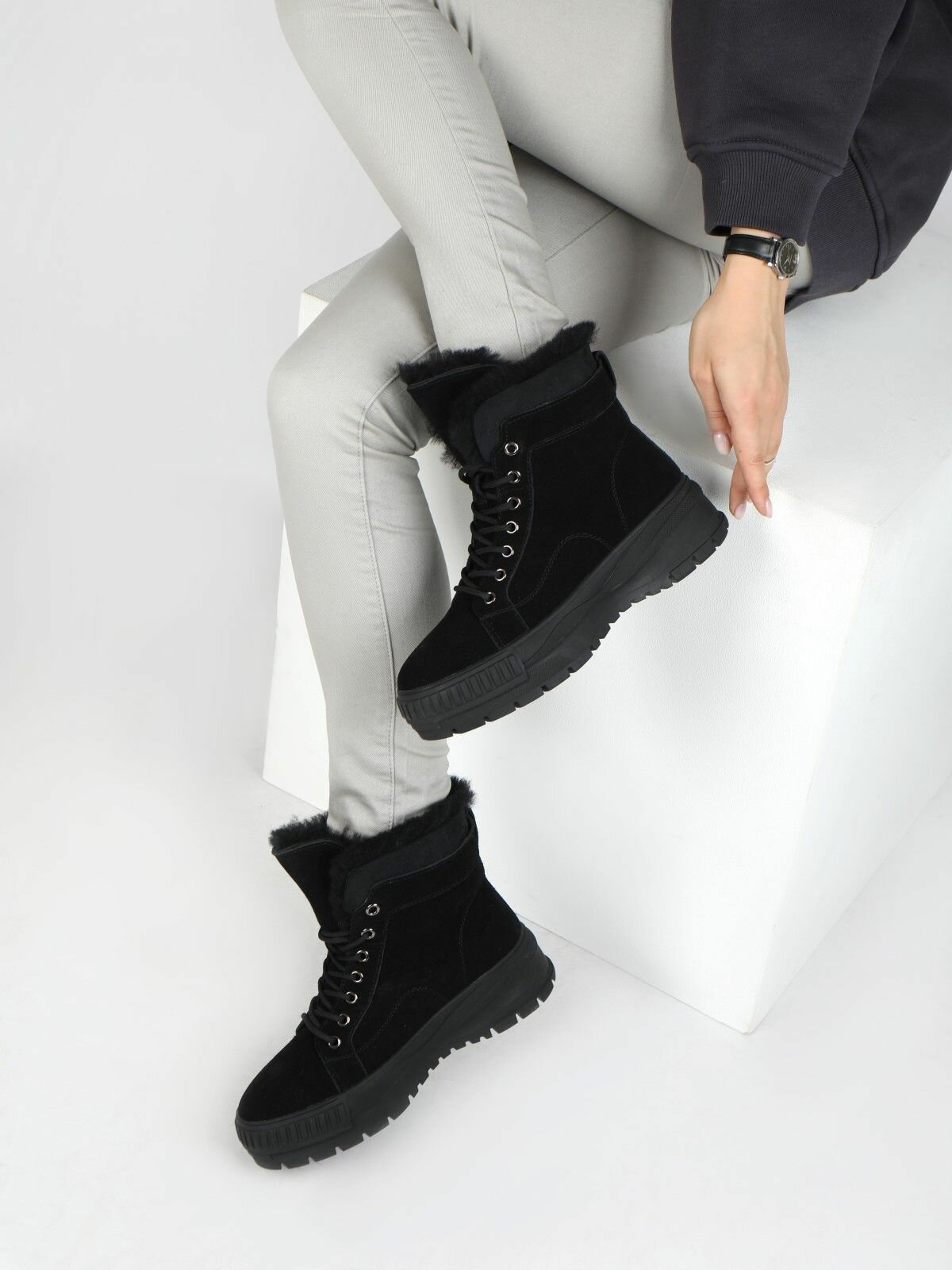 Ботинки Destra, размер 39, черный матовый