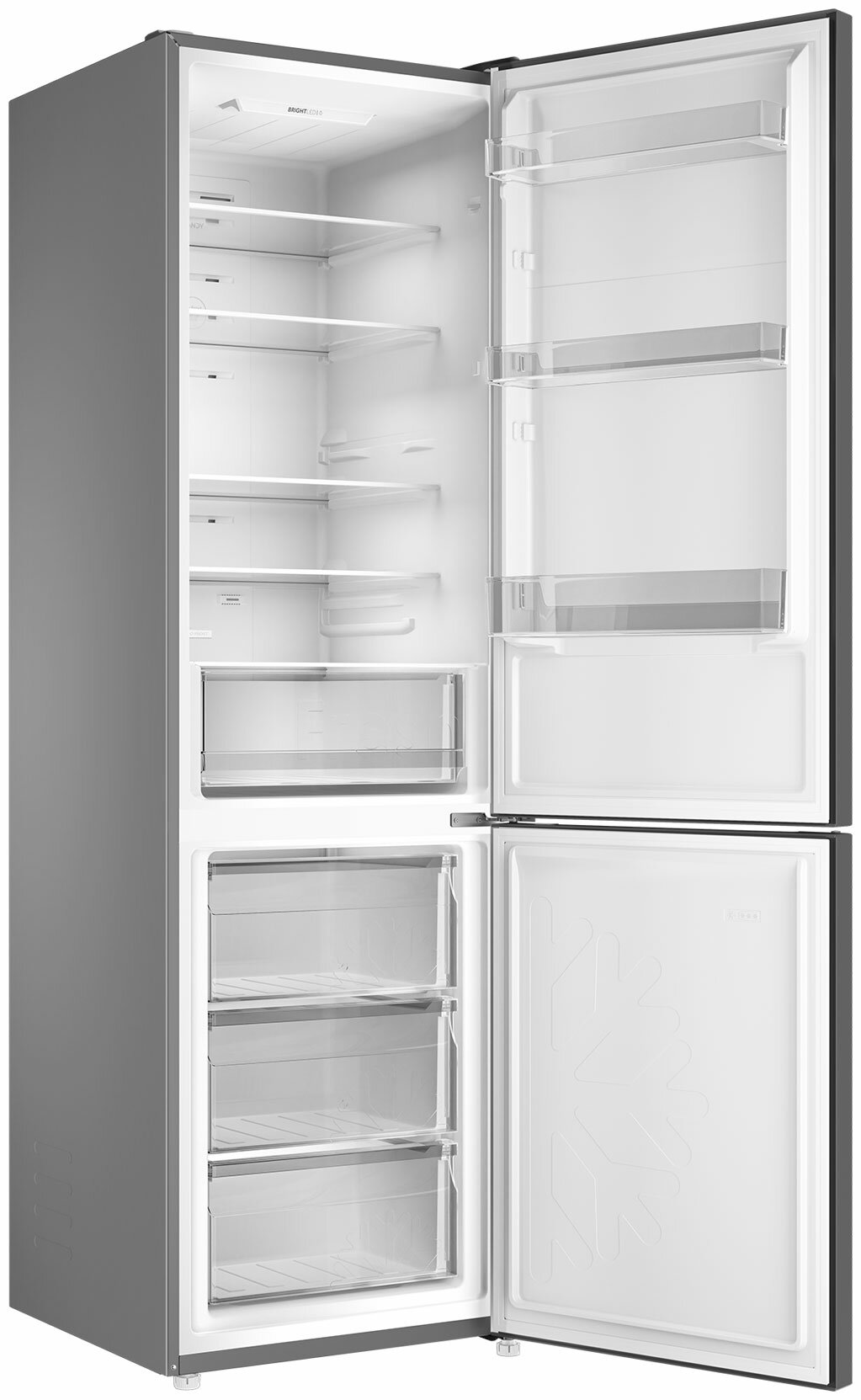 Двухкамерный холодильник Candy NO FROST PLUS+ CCRN6200SD No frost, серебристый — фото 1