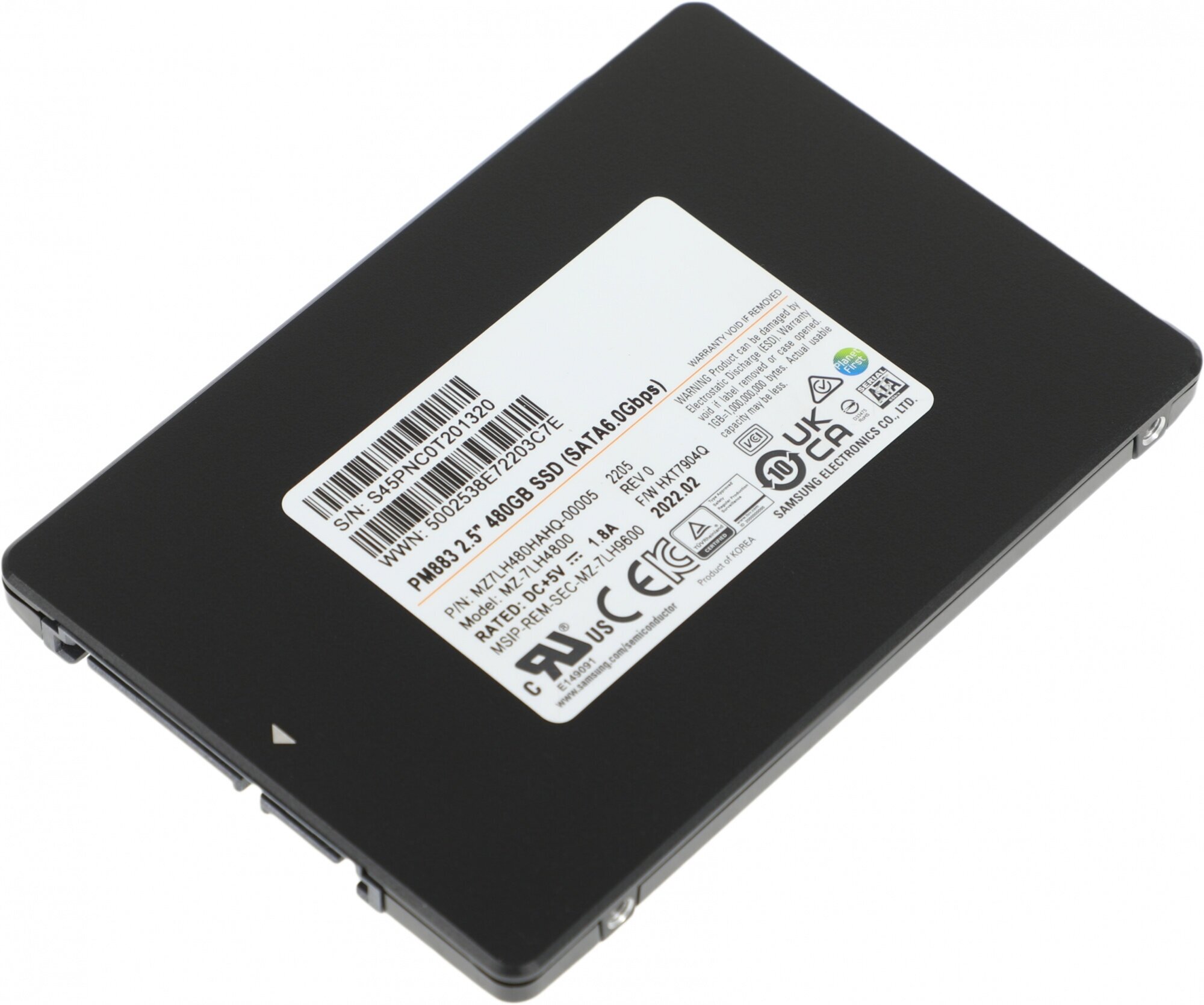 SSD накопитель Samsung PM883 480ГБ, 2.5", SATA III, SATA, oem - фото №6