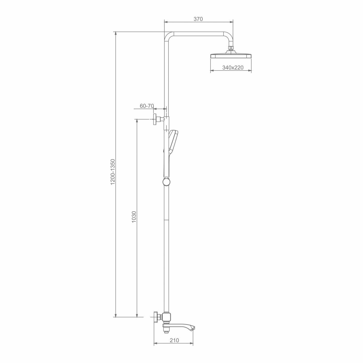 Душевая система с термостатом и тропическим душем Raglo R01.26 латунь, хром — фото 1