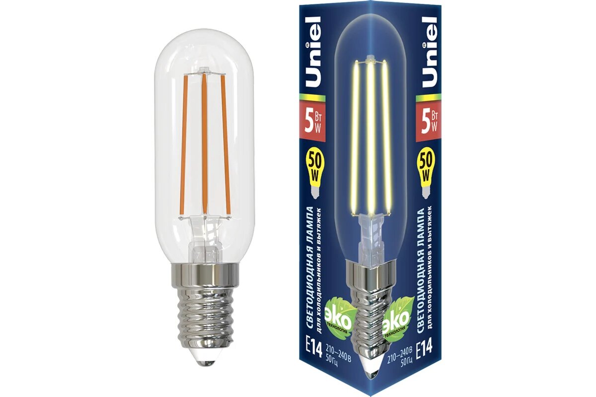 Светодиодная лампа для холодильников и вытяжки Uniel LED-Y25-5W/3000K/E14/CL GLZ04TR UL-00007129