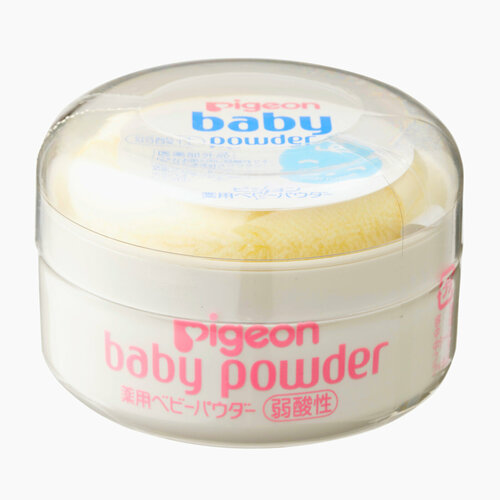 PIGEON Детская лечебная присыпка Baby Powder со скваленом и маслом жожоба без аромата возраст 0 банка с пуховкой 30 гр 1458₽