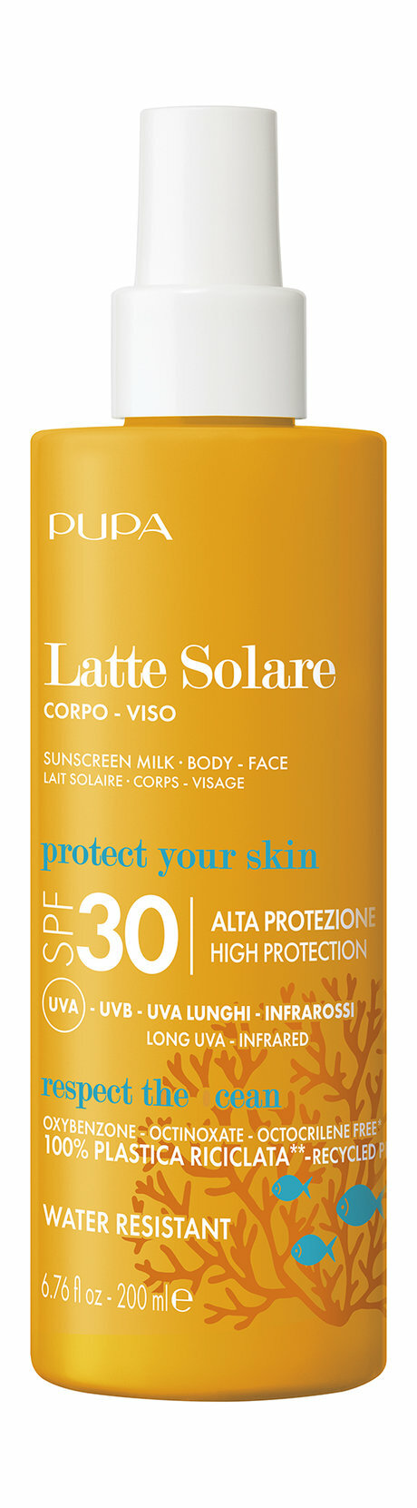 Pupa Sunscreen Milk SPF 30, Солнцезащитное молочко для тела, 200мл