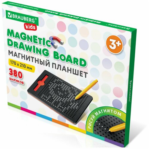 фото Магнитный планшет / доска для рисования детский с шариками magpad medium 17х21см, 380 шариков, brauberg kids, 664921
