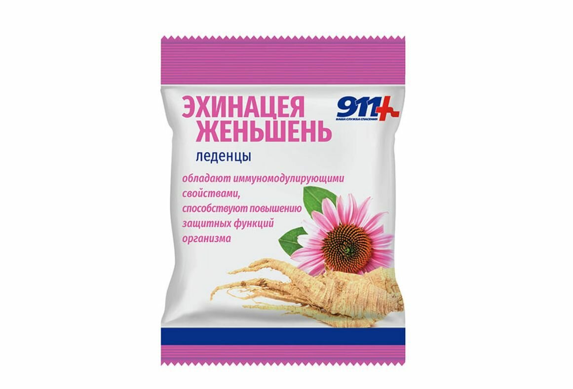 911 леденцы эхинацеяженьшеньвит С 50 г