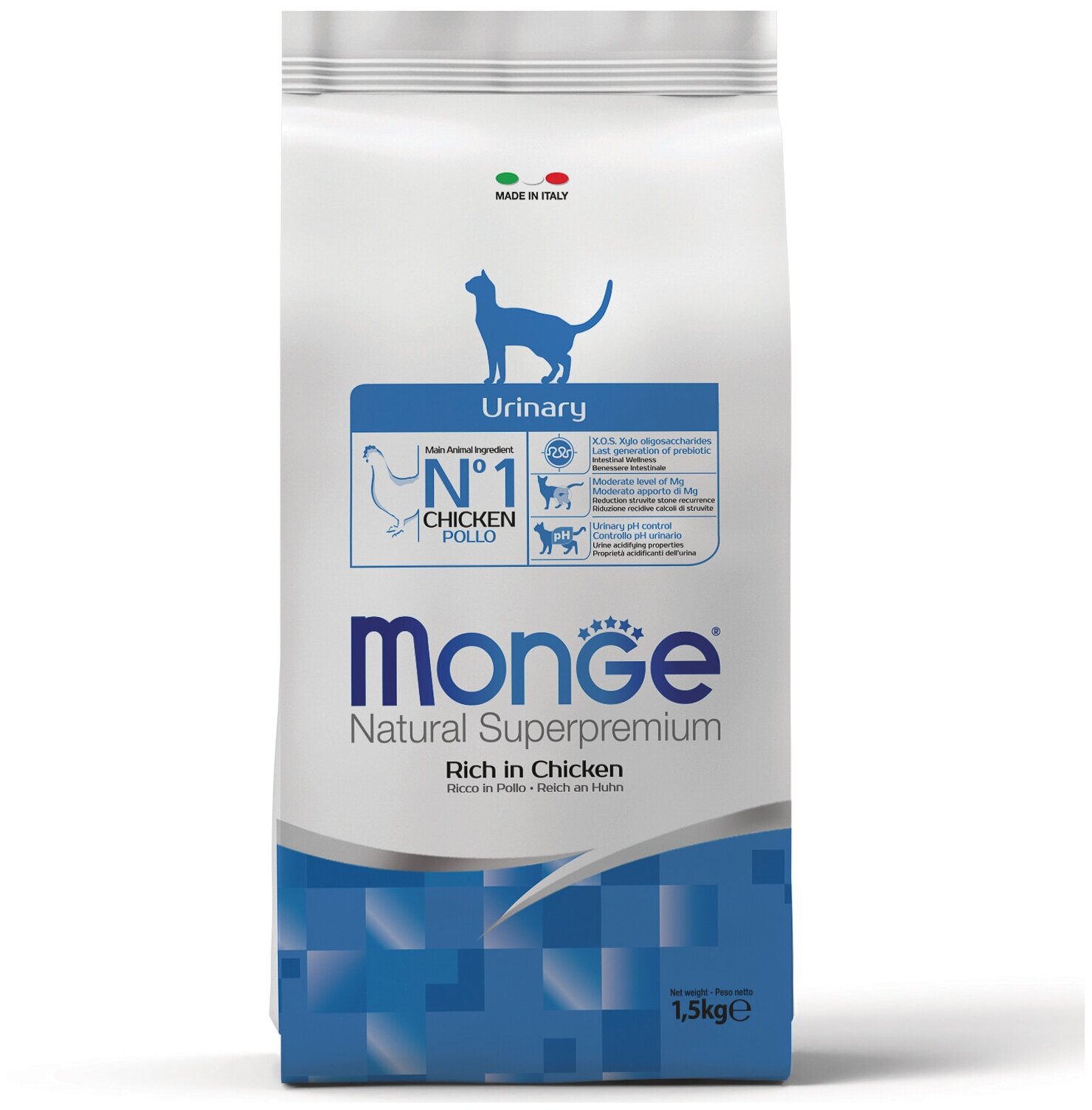Сухой корм для кошек Monge Superpremium Cat Urinary с курицей 1.5 кг