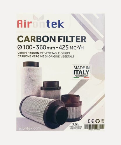 Изображение товара Угольный фильтр Airontek Carbon Filter Italy d100 425 куб. м./ч.