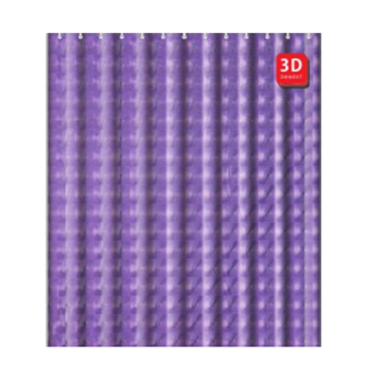 Штора для ванной Fashun 3D эффект 180 x 200 см Peva фиолетовая