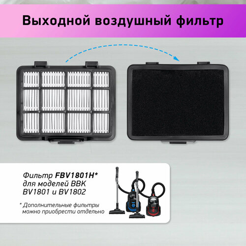 Фильтр для пылесосов BBK FBV1801H белыйчерный для моделей пылесоса BBK BV1801 BV1802 575₽