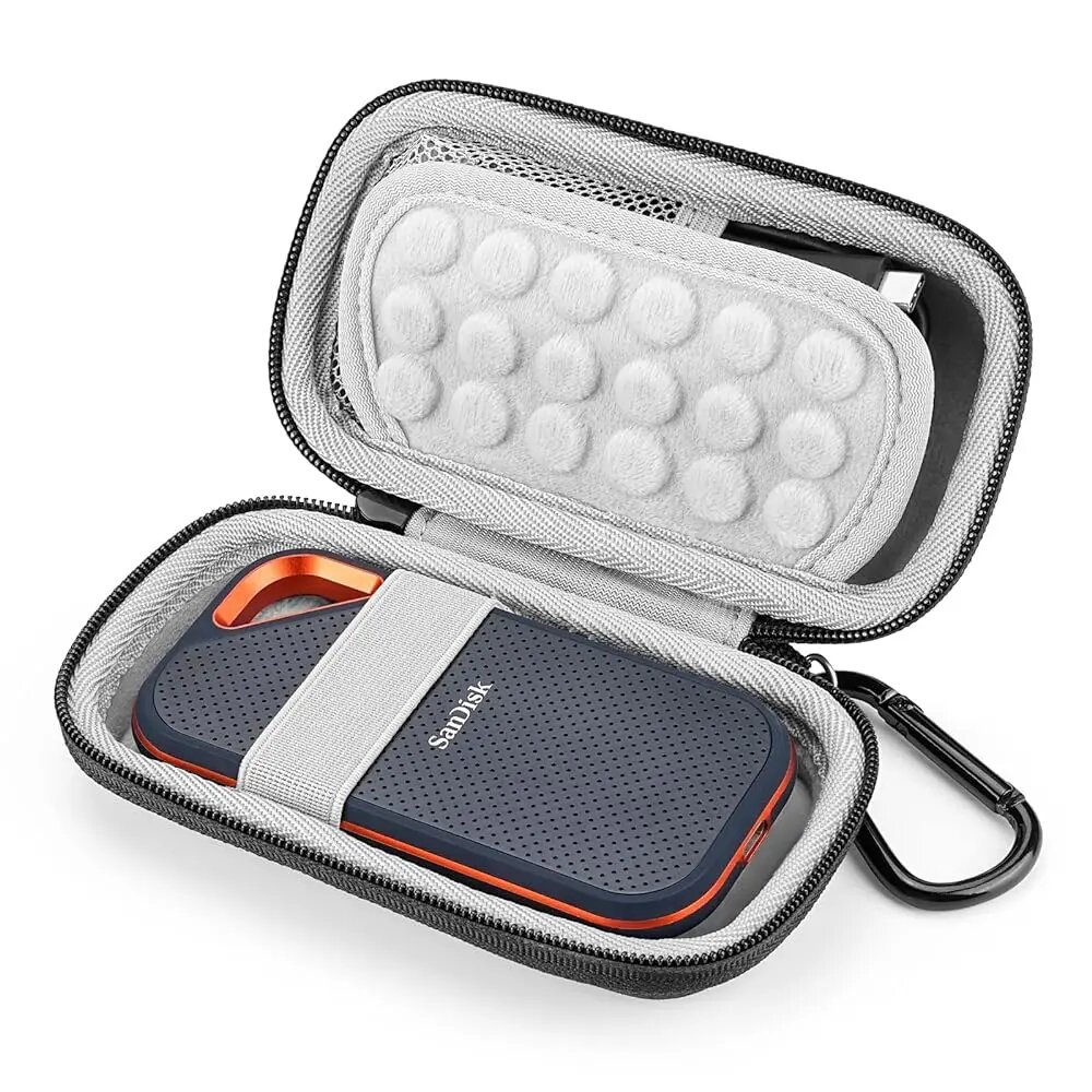 Жесткий чехол для SSD SanDisk Extreme Pro/SanDisk Extreme 1/2/4 ТБ, Black(Grey inside)