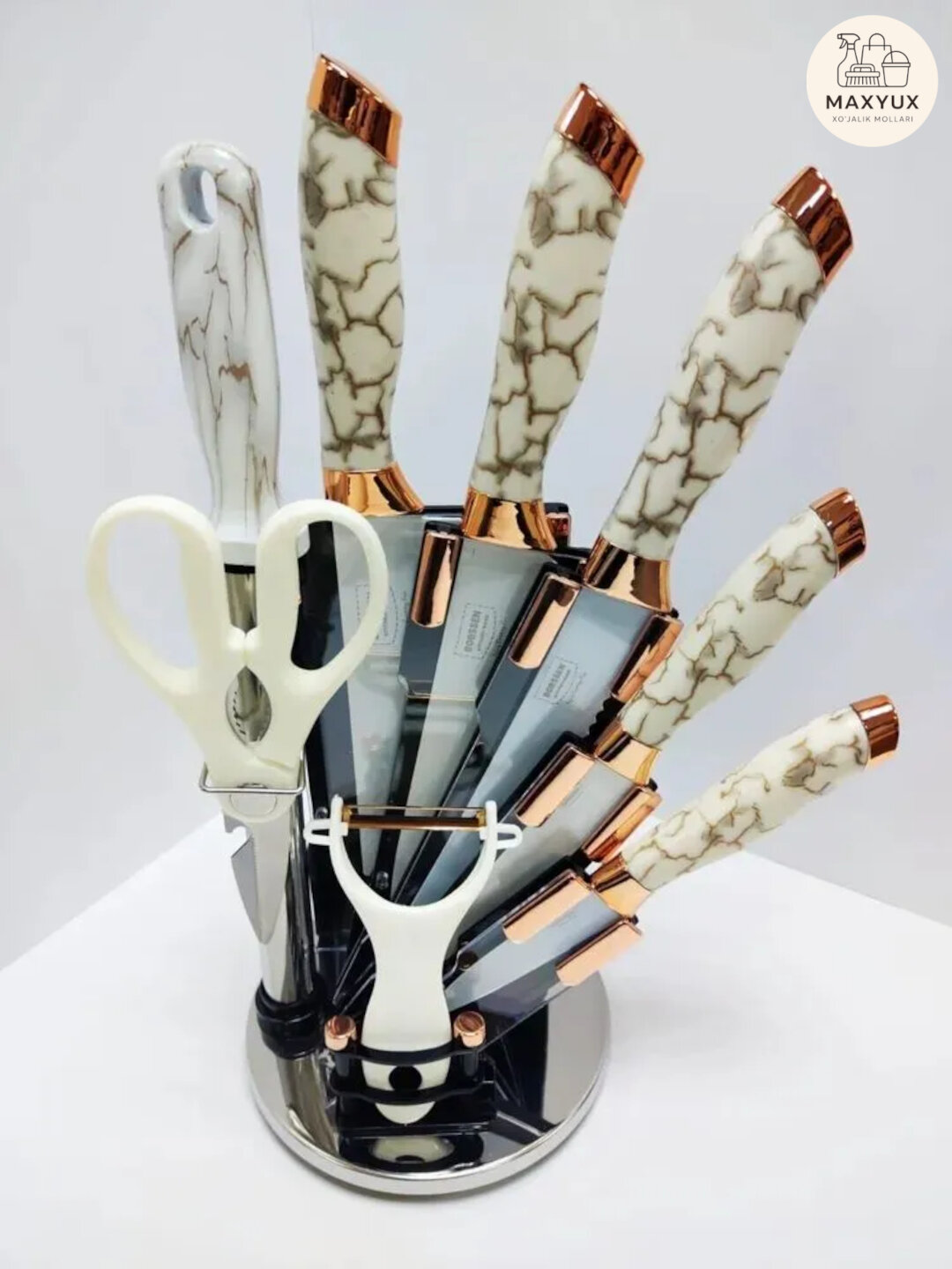 Набор кухонных ножей Cocha, 9 предметов в одном комплекте. Удобные и необходимые принадлежности. — фото 1