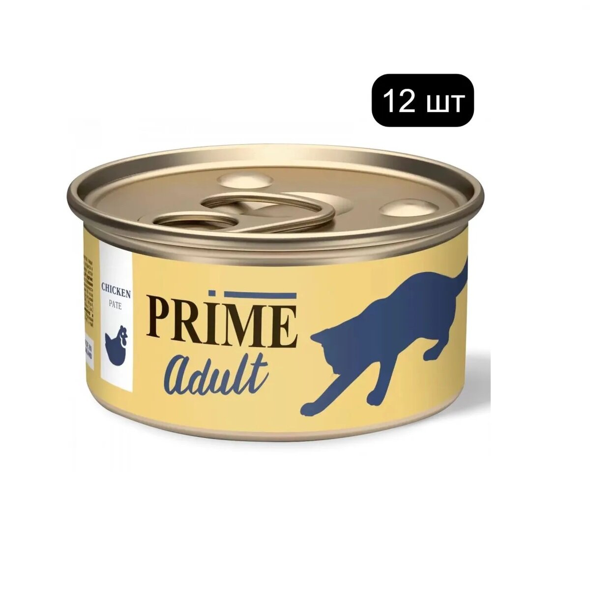 PRIME корм влажный Курица паштет для кошек 75г (12 шт)