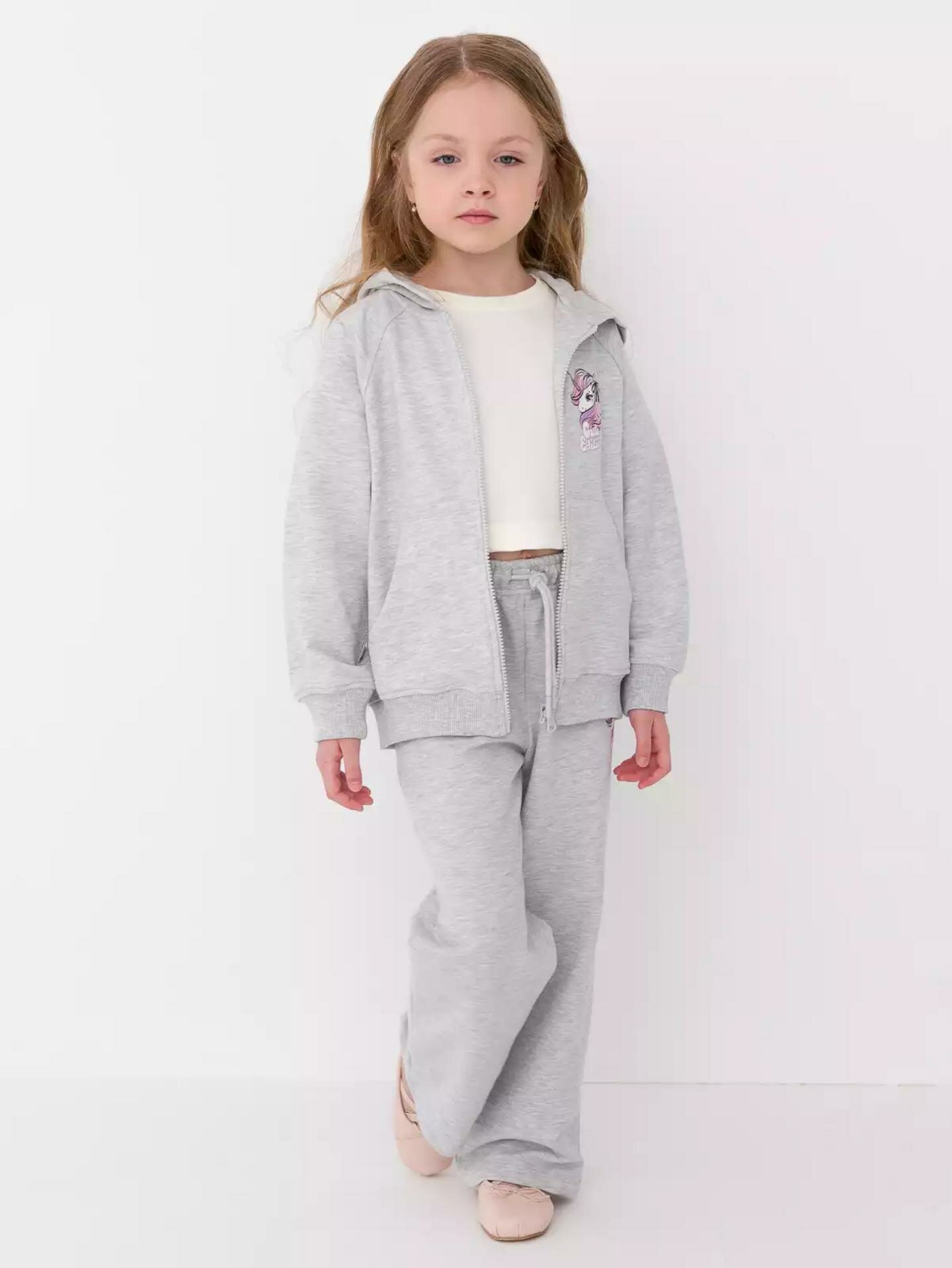 Толстовка neo, размер 98, серый меланж — фото 1